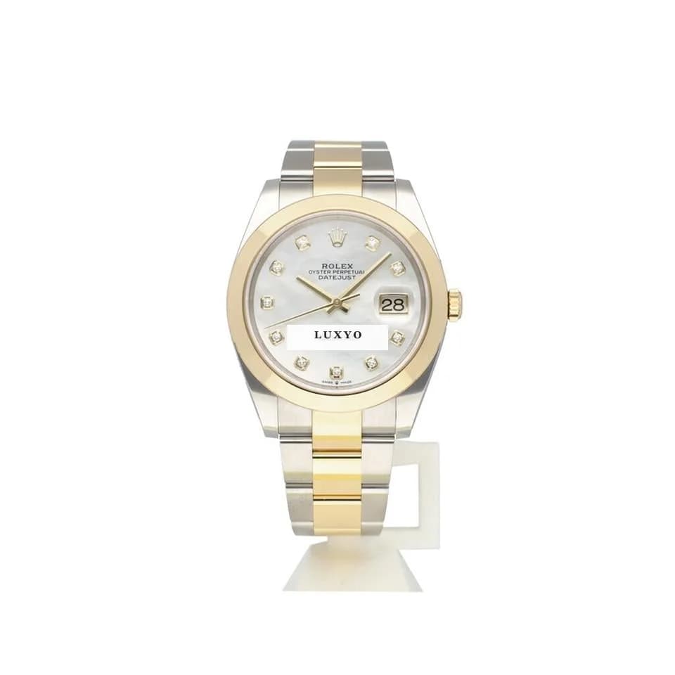 Rolex Datejust 41 NEW ROLEX SERVICE - 2022 B+P | steel - gold MOP diamond Oyster - Thumbnail 2