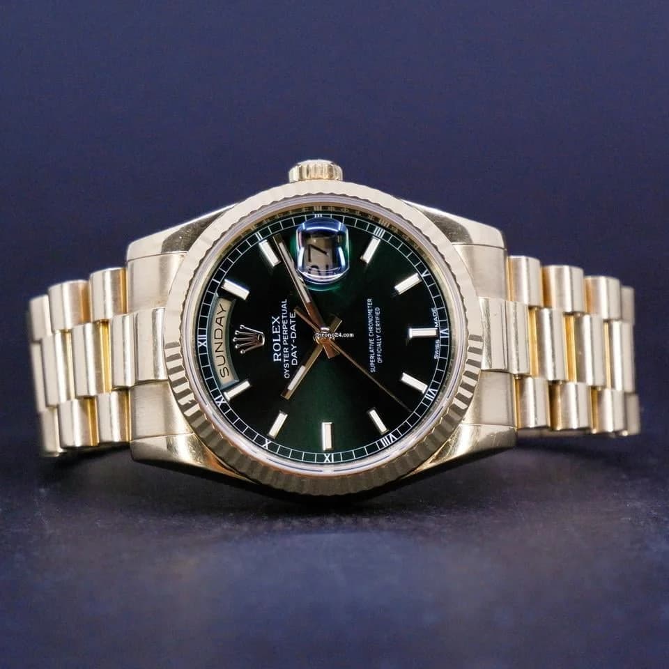 Rolex Day-Date "President" Green dial fullset 2013 - Thumbnail 5