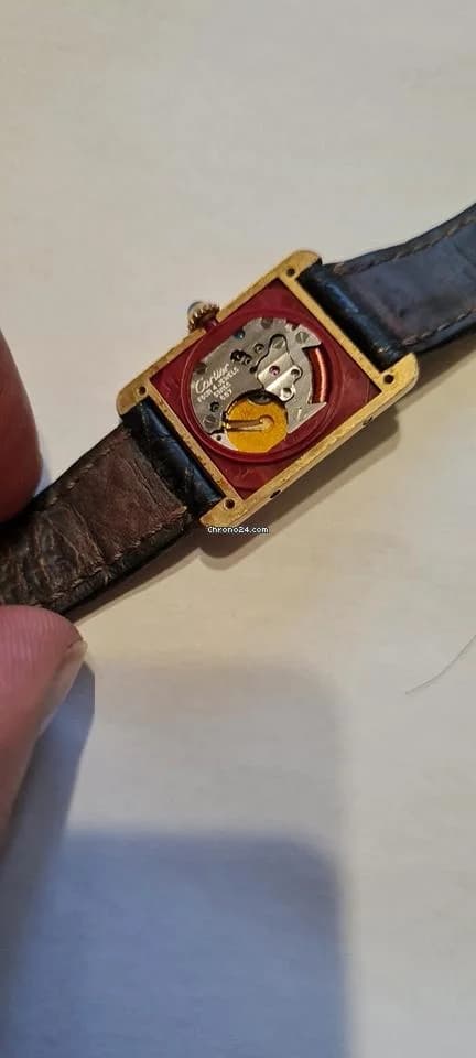 Cartier must de cartier tank vermeil must de cartier  vermeil  blue roman index blue hands - Thumbnail 13