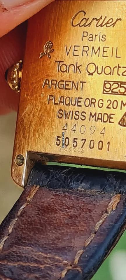 Cartier must de cartier tank vermeil must de cartier  vermeil  blue roman index blue hands - Thumbnail 6