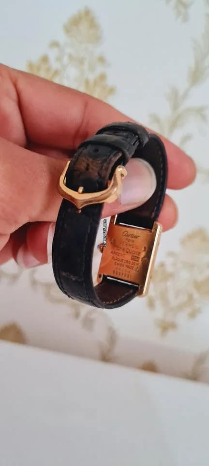 Cartier must de cartier tank vermeil must de cartier  vermeil  blue roman index blue hands - Thumbnail 8