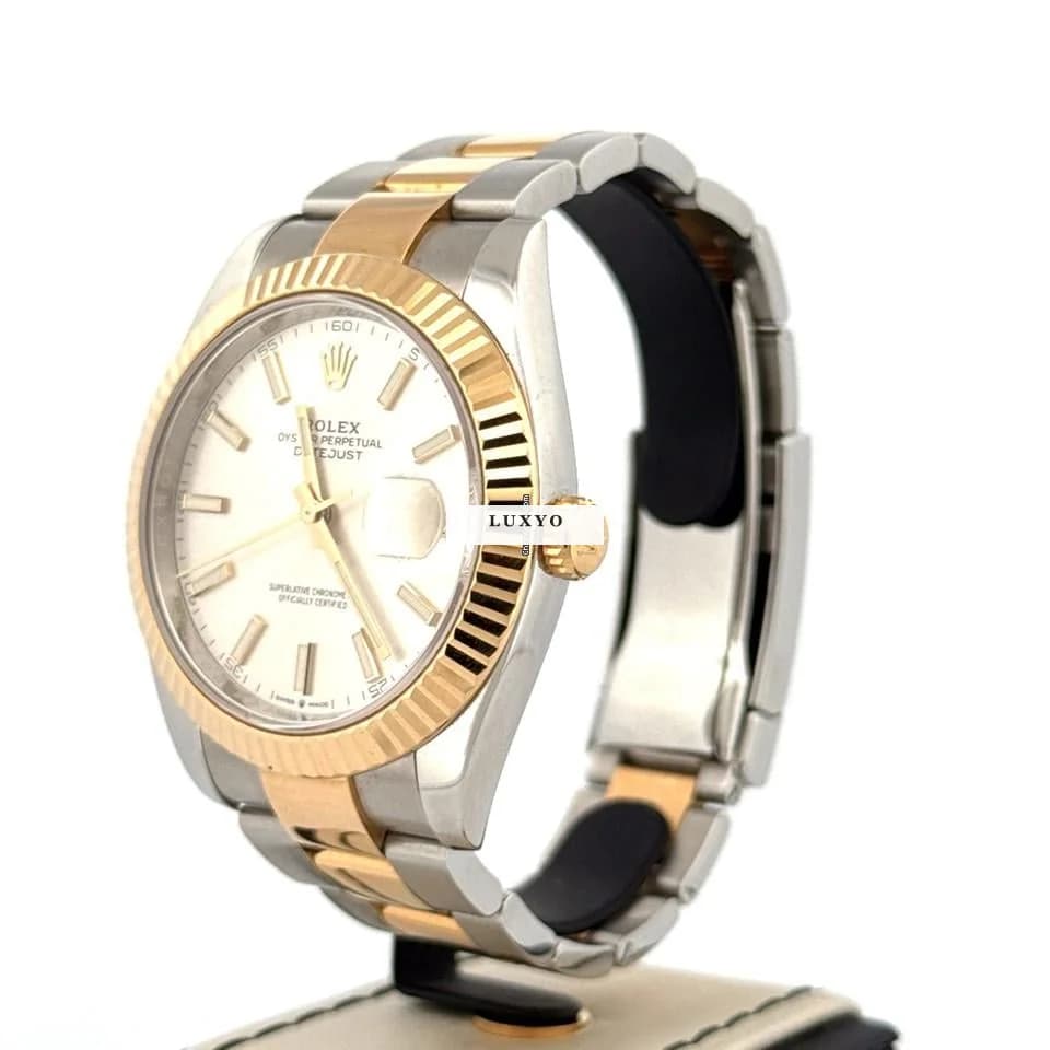 Rolex Datejust 41MM Yellow Gold 18Kt / Steel | Oyster Bracelet | Silver Stick Dial | B&P 2020 - Thumbnail 2