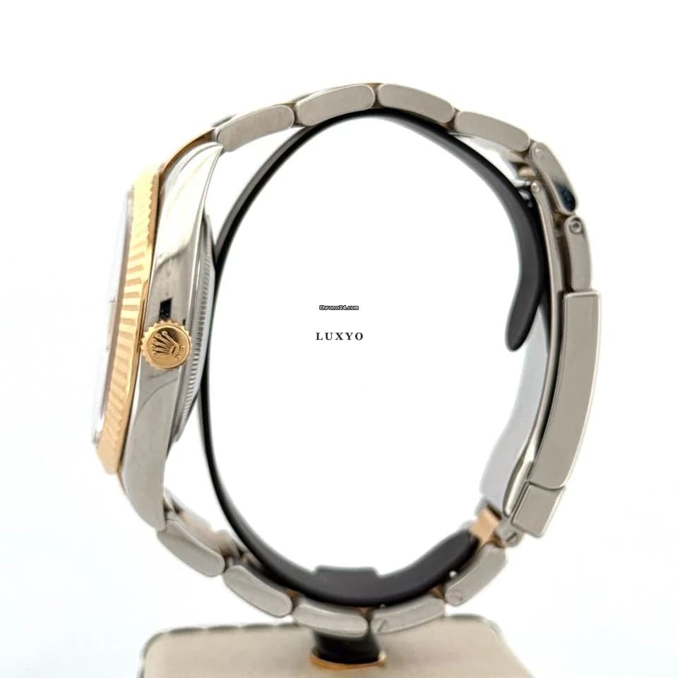 Rolex Datejust 41MM Yellow Gold 18Kt / Steel | Oyster Bracelet | Silver Stick Dial | B&P 2020 - Thumbnail 3