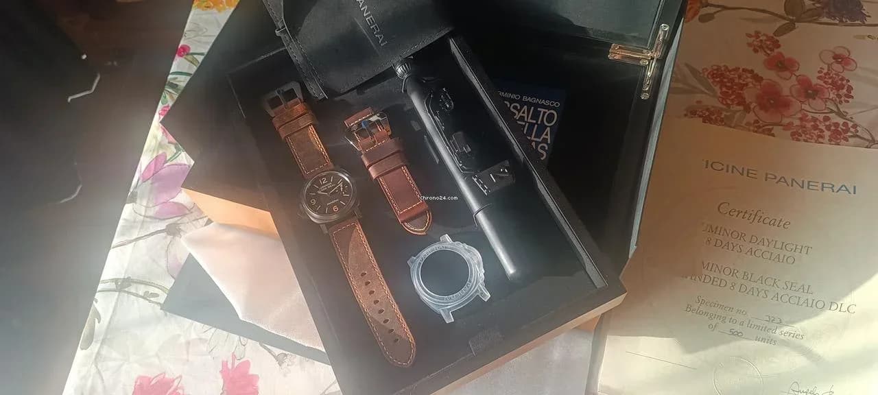 Panerai Luminor 8 Days Set DLC, NUOVO CON PELLICOLE,500 pezzi Pam00786 black Seal 8days - Thumbnail 14