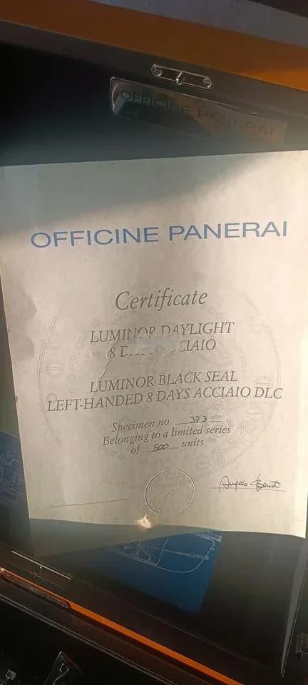 Panerai Luminor 8 Days Set DLC, NUOVO CON PELLICOLE,500 pezzi Pam00786 black Seal 8days - Thumbnail 4