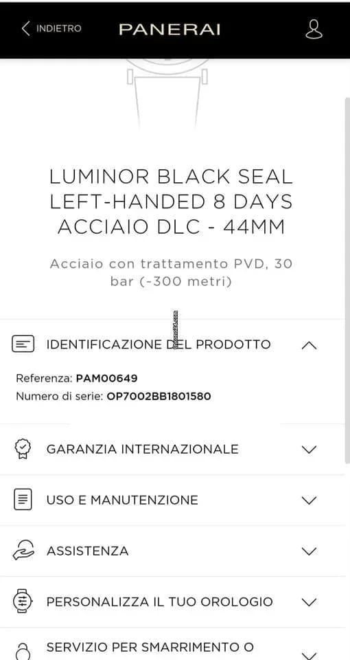 Panerai Luminor 8 Days Set DLC, NUOVO CON PELLICOLE,500 pezzi Pam00786 black Seal 8days - Thumbnail 6