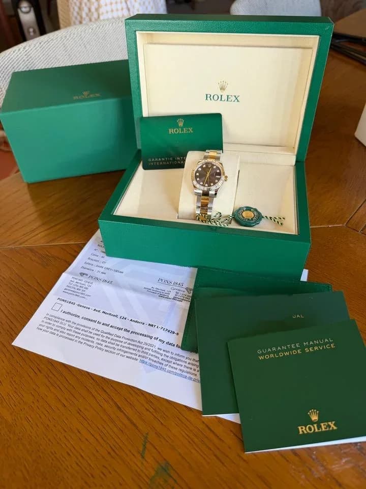 Rolex Datejust 31 278273 dark gray + 10 diam - Image 1