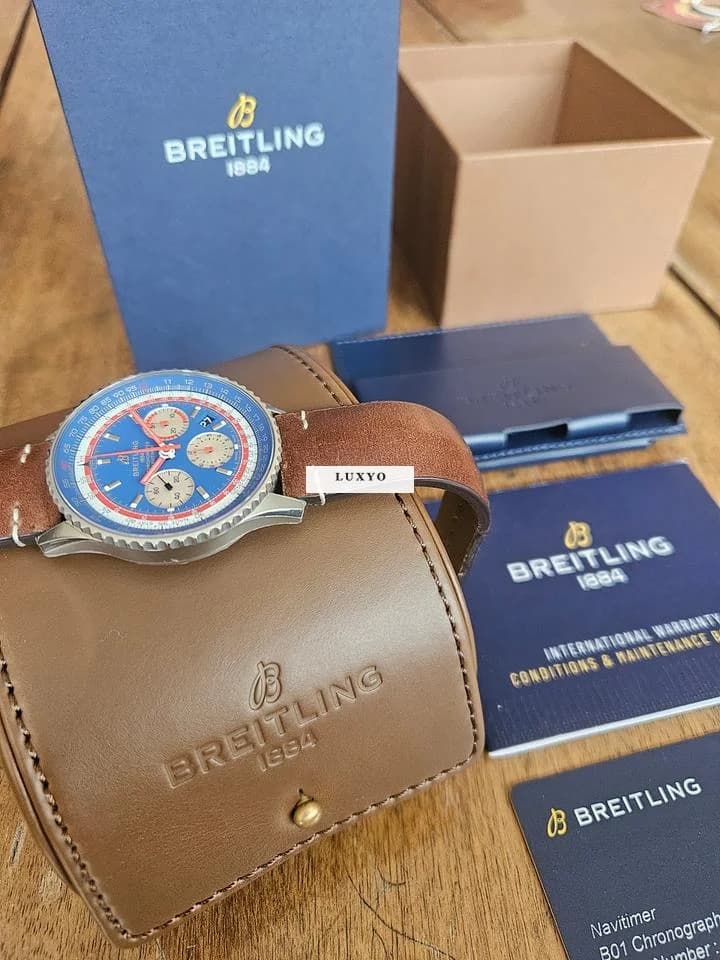 Breitling Navitimer 1 B01 Chronograph 43 Pan Am All original protective stickers in place - Thumbnail 3