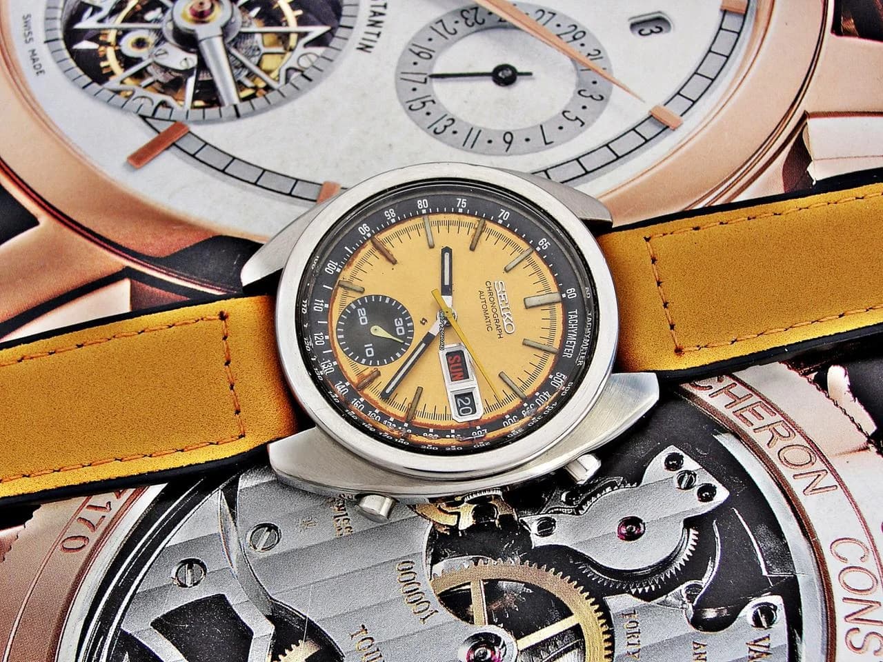 Seiko Chronograph Beautiful Retro Seiko Automatic Chronograph from 1972 - Thumbnail 3