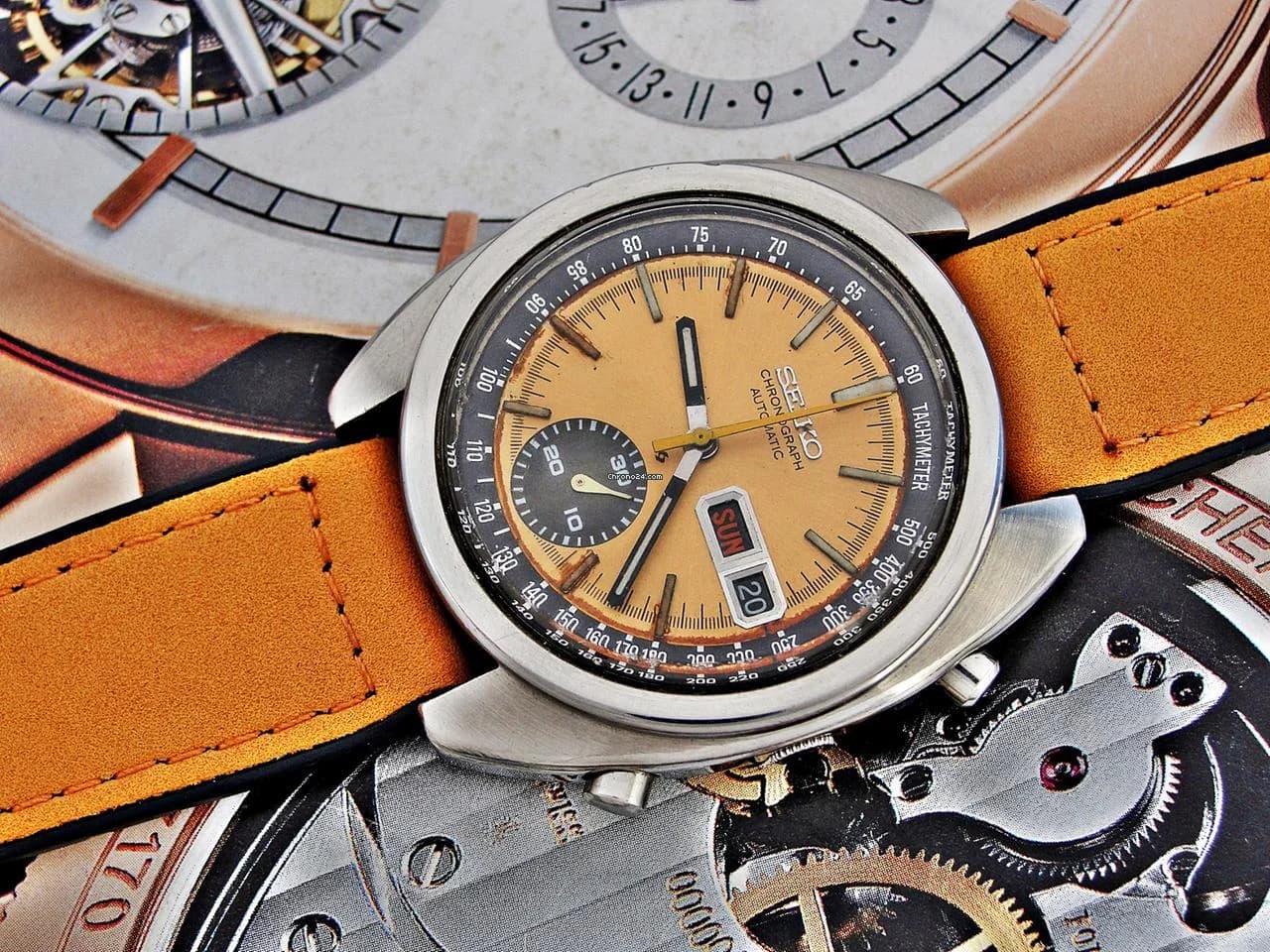 Seiko Chronograph Beautiful Retro Seiko Automatic Chronograph from 1972 - Thumbnail 5