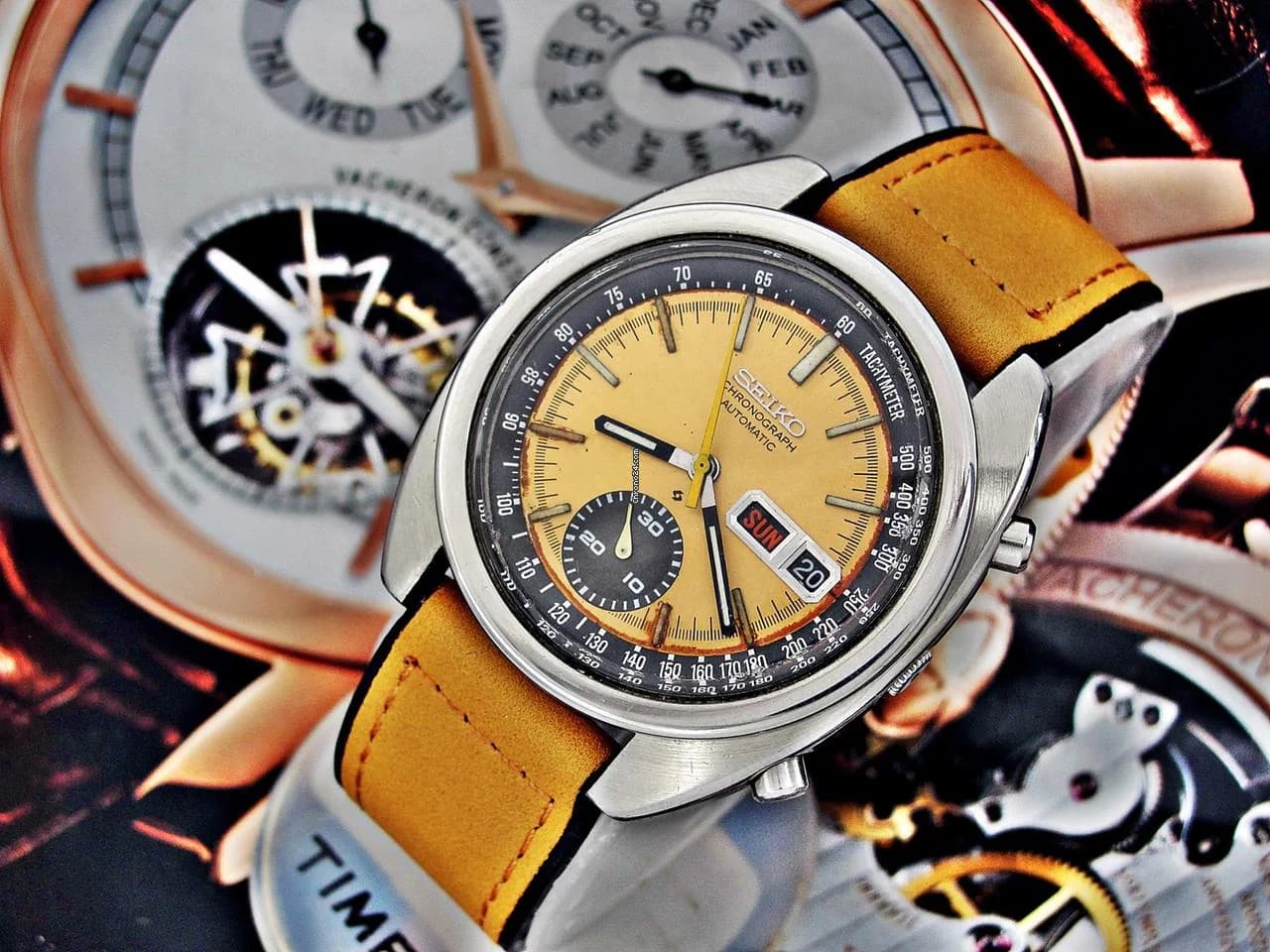 Seiko Chronograph Beautiful Retro Seiko Automatic Chronograph from 1972 - Thumbnail 8