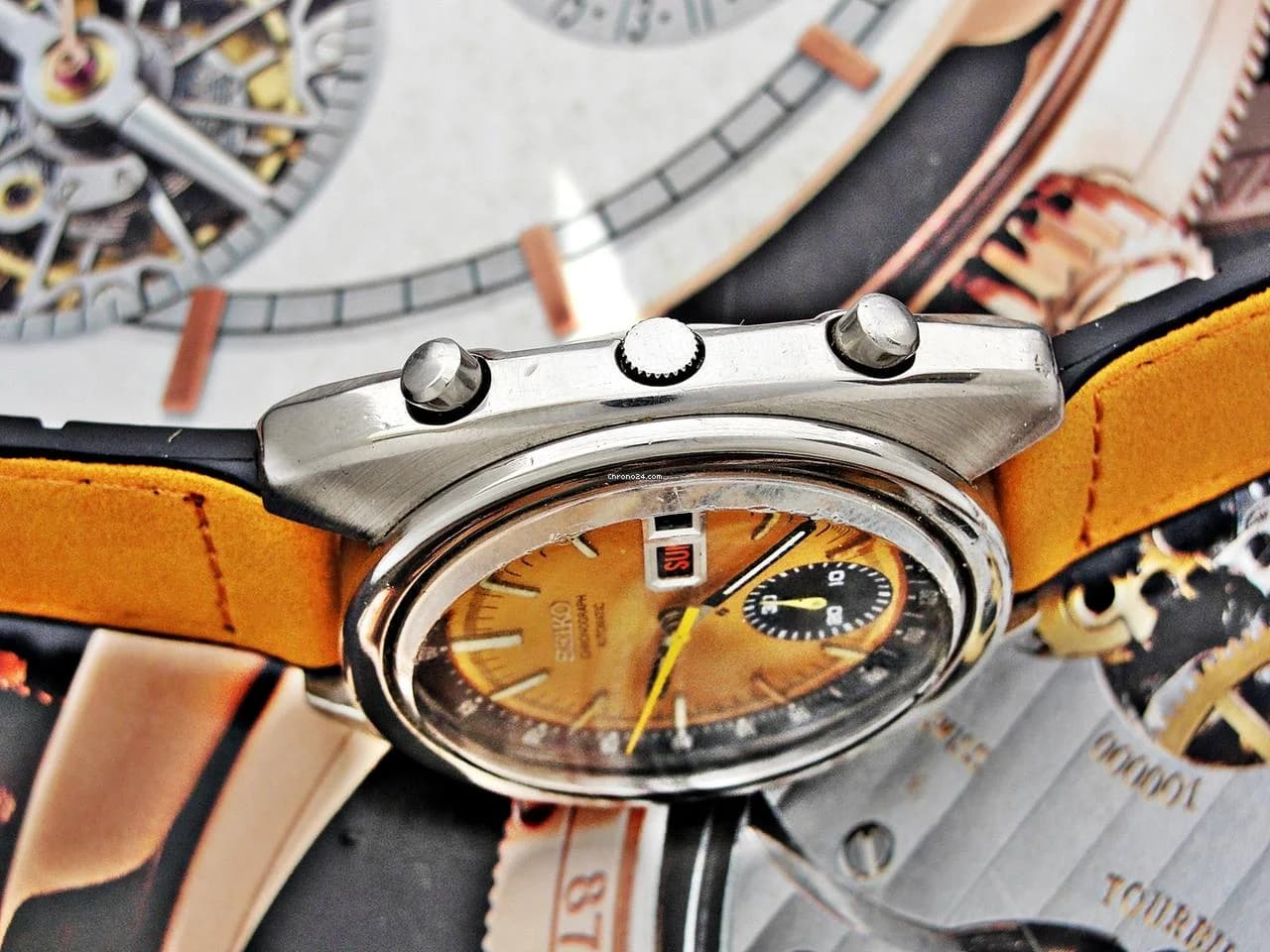 Seiko Chronograph Beautiful Retro Seiko Automatic Chronograph from 1972 - Thumbnail 9