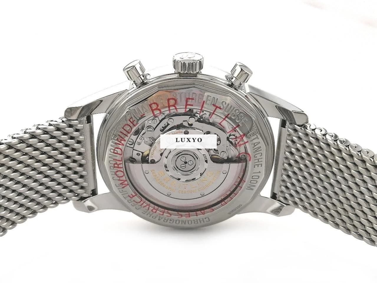 Breitling Transocean Chronograph B01 Automatik Edelstahl 43mm schwarz Metallband AB0152121B1A1 mit Garantie Occasion - Thumbnail 2