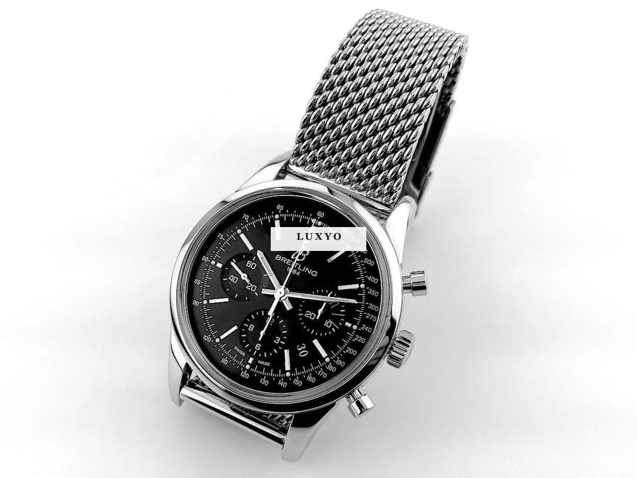 Breitling Transocean Chronograph B01 Automatik Edelstahl 43mm schwarz Metallband AB0152121B1A1 mit Garantie Occasion - Thumbnail 4