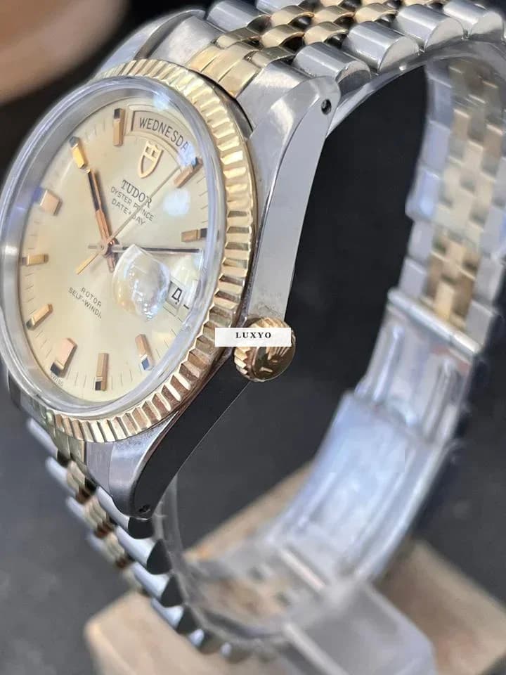 Tudor Date Prince Day Tudor Rolex Vintage Jumbo14K Gold/Steel - Thumbnail 2