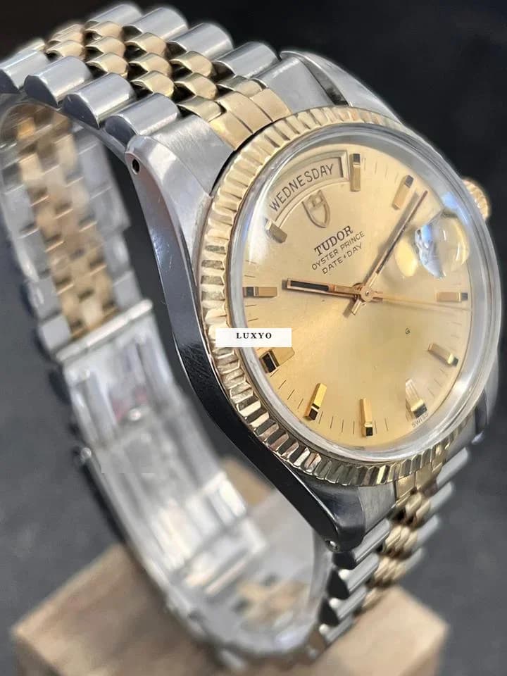 Tudor Date Prince Day Tudor Rolex Vintage Jumbo14K Gold/Steel - Thumbnail 3