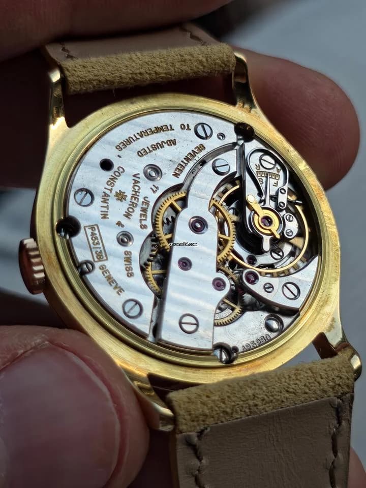 Vacheron Constantin JUMBO BLACK DIAL GOLD 18KT 0.750 Cal P453/3B Like New - Thumbnail 14