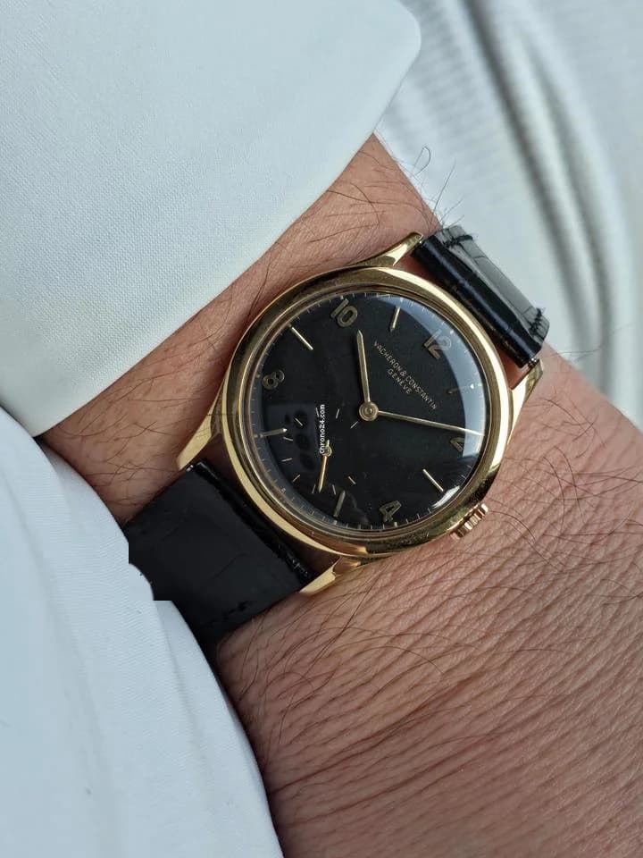 Vacheron Constantin JUMBO BLACK DIAL GOLD 18KT 0.750 Cal P453/3B Like New - Thumbnail 7