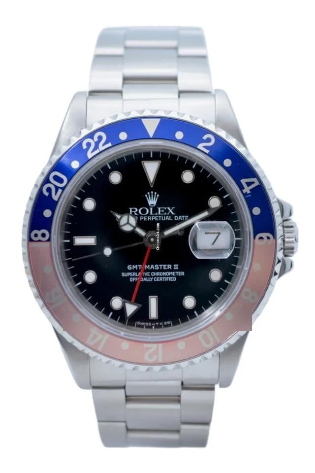 Rolex GMT-Master II Ref: 16710 40mm Automatic Oyster Steel Vintage Pepsi Bezel 1990