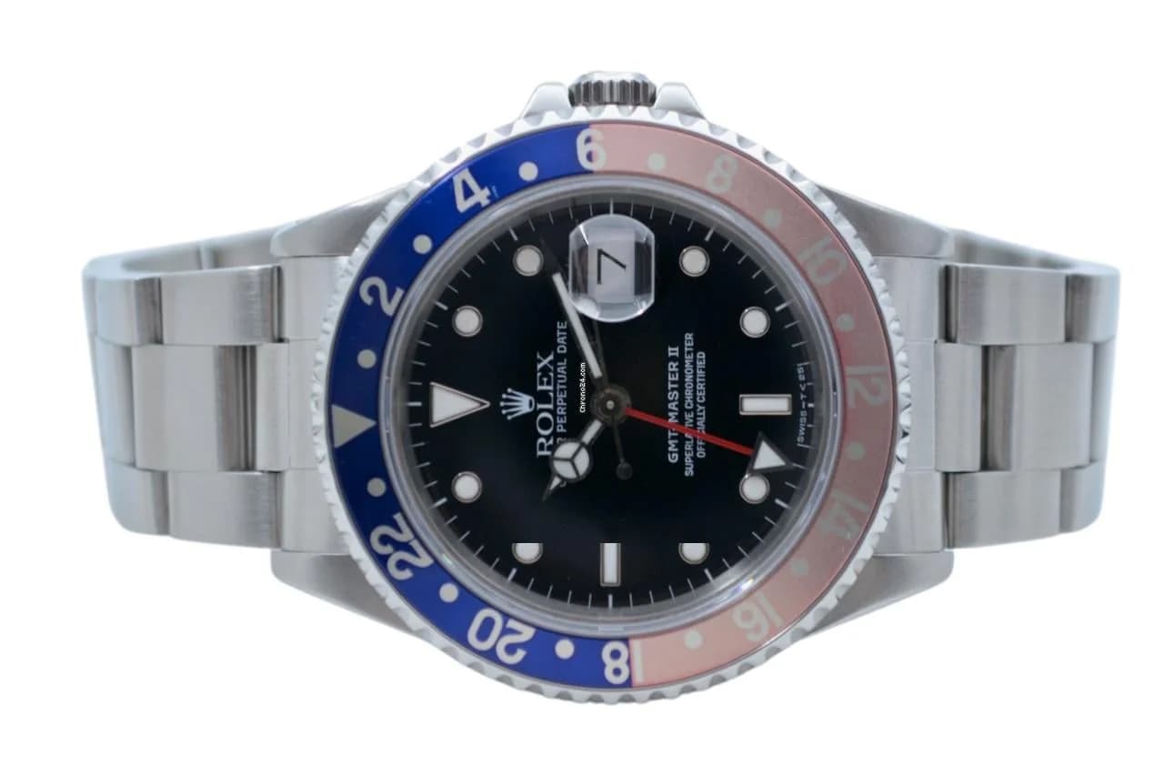 Rolex GMT-Master II Ref: 16710 40mm Automatic Oyster Steel Vintage Pepsi Bezel 1990 - Thumbnail 5