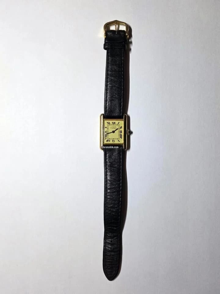Cartier Tank Vermeil must de Cartier 925 / Silber / Handaufzug / vintage - Thumbnail 5