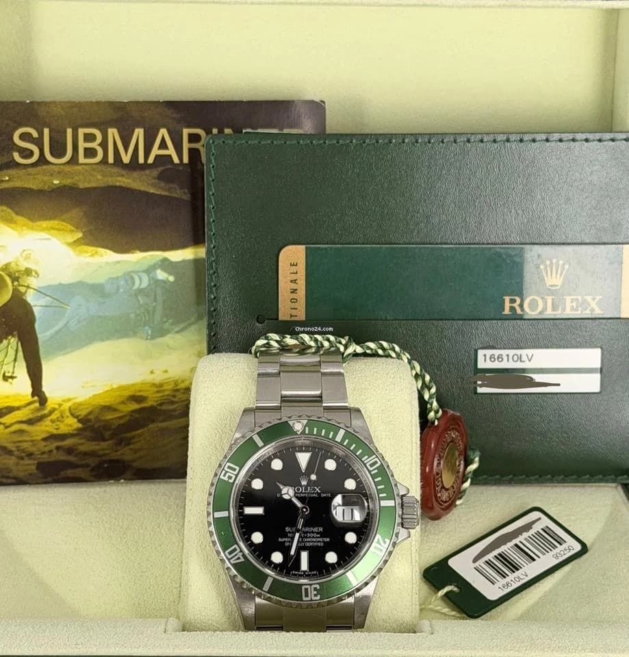 Rolex Submariner "Kermit" Never Polished ! Full Set With Tag MK5 Unconverted Collector - Thumbnail 2