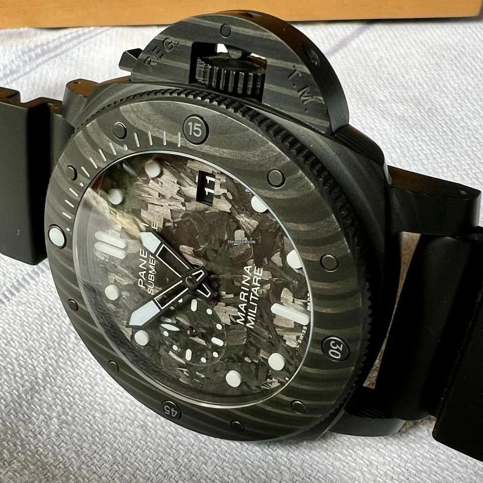 Panerai Submersible Marina Militare Carbotech 47 Mm 47mm Full set with papers, bought in Panerai boutique. - Thumbnail 2