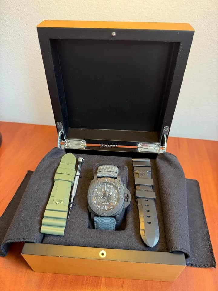 Panerai Submersible Marina Militare Carbotech 47 Mm 47mm Full set with papers, bought in Panerai boutique. - Thumbnail 9