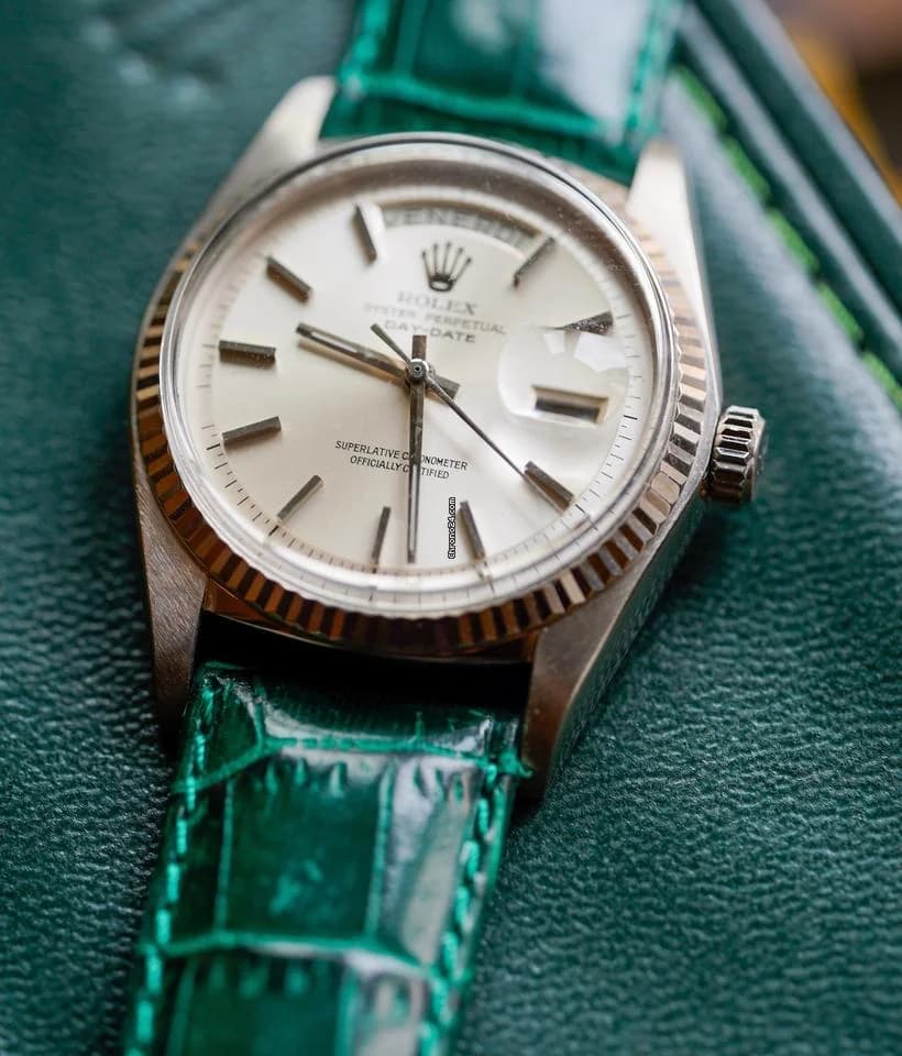 Rolex Day-Date 36 1803 No lume Pie Pan 18K White Gold - Thumbnail 9