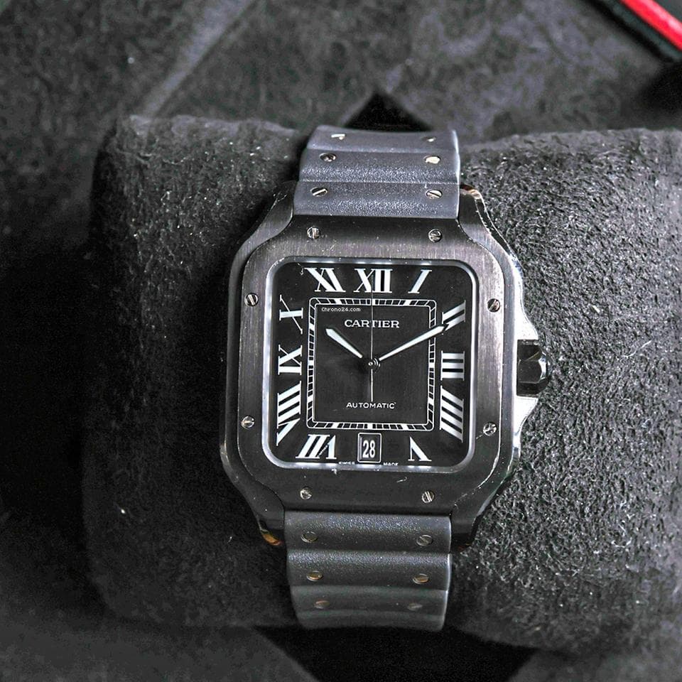 Cartier Santos De Cartier Black ADLC Steel / WSSA0039 / Perfect condition