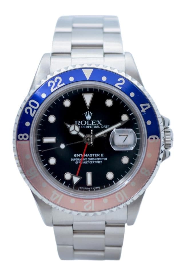 Rolex GMT-Master II Ref: 16710 40mm Automatic Oyster Steel Vintage Pepsi Bezel 1990