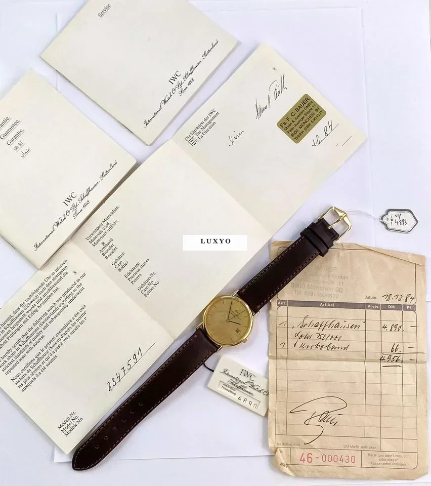 IWC Portofino Quartz Quarz Solid Gold PAPIERE ref 3331 3331